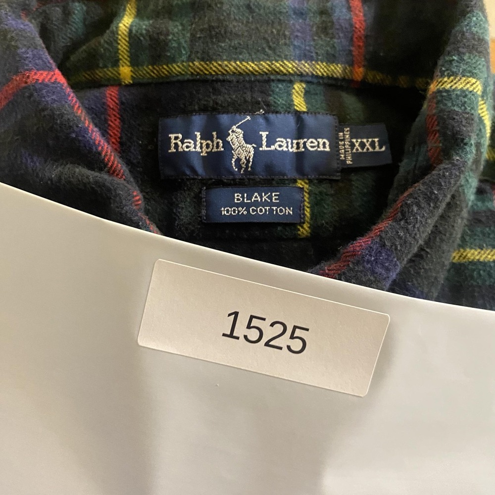 Ralph Lauren Shirt Mens 2XL Black Plaid Blake Button Down Cotton Pony Logo - Picture 10 of 10